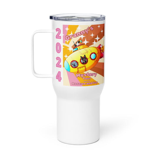 Granny Tour with Roscoe and Ivy Travel mug with a handle