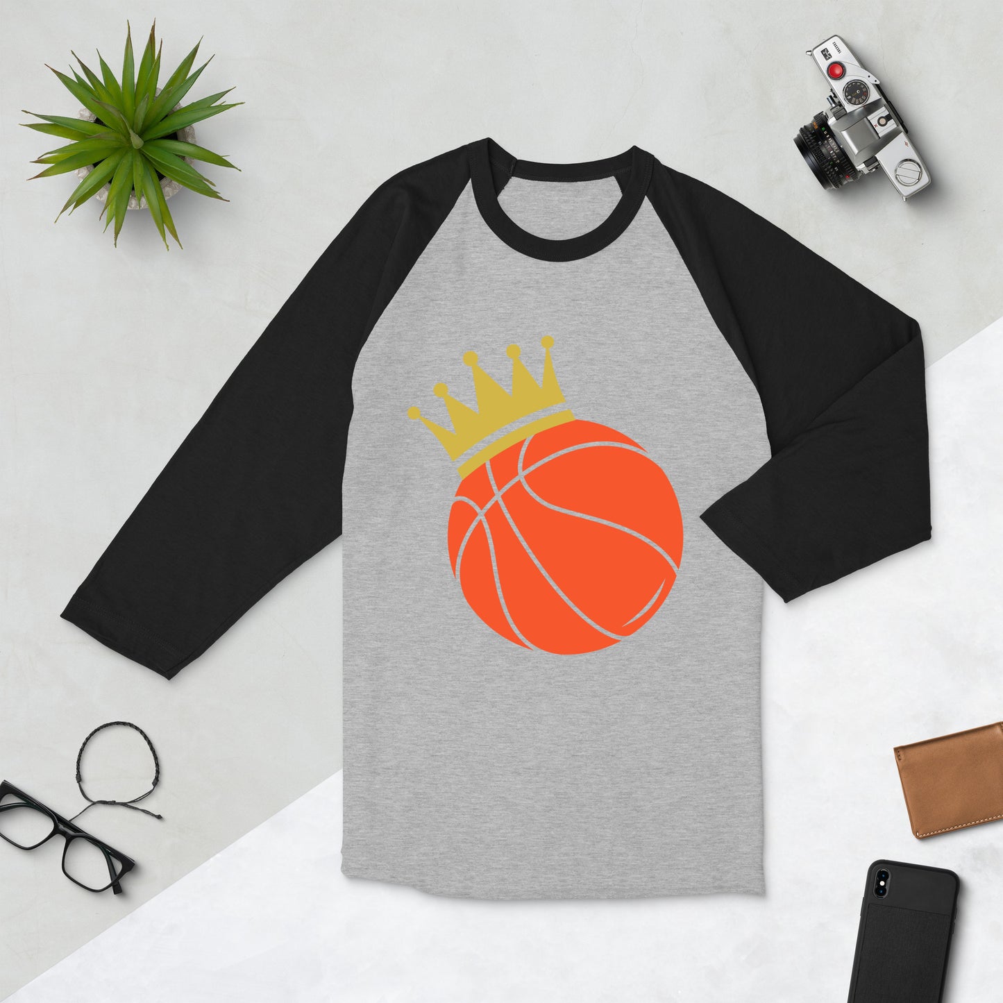 Basketball King 3/4 sleeve raglan shirt ilmt dbd