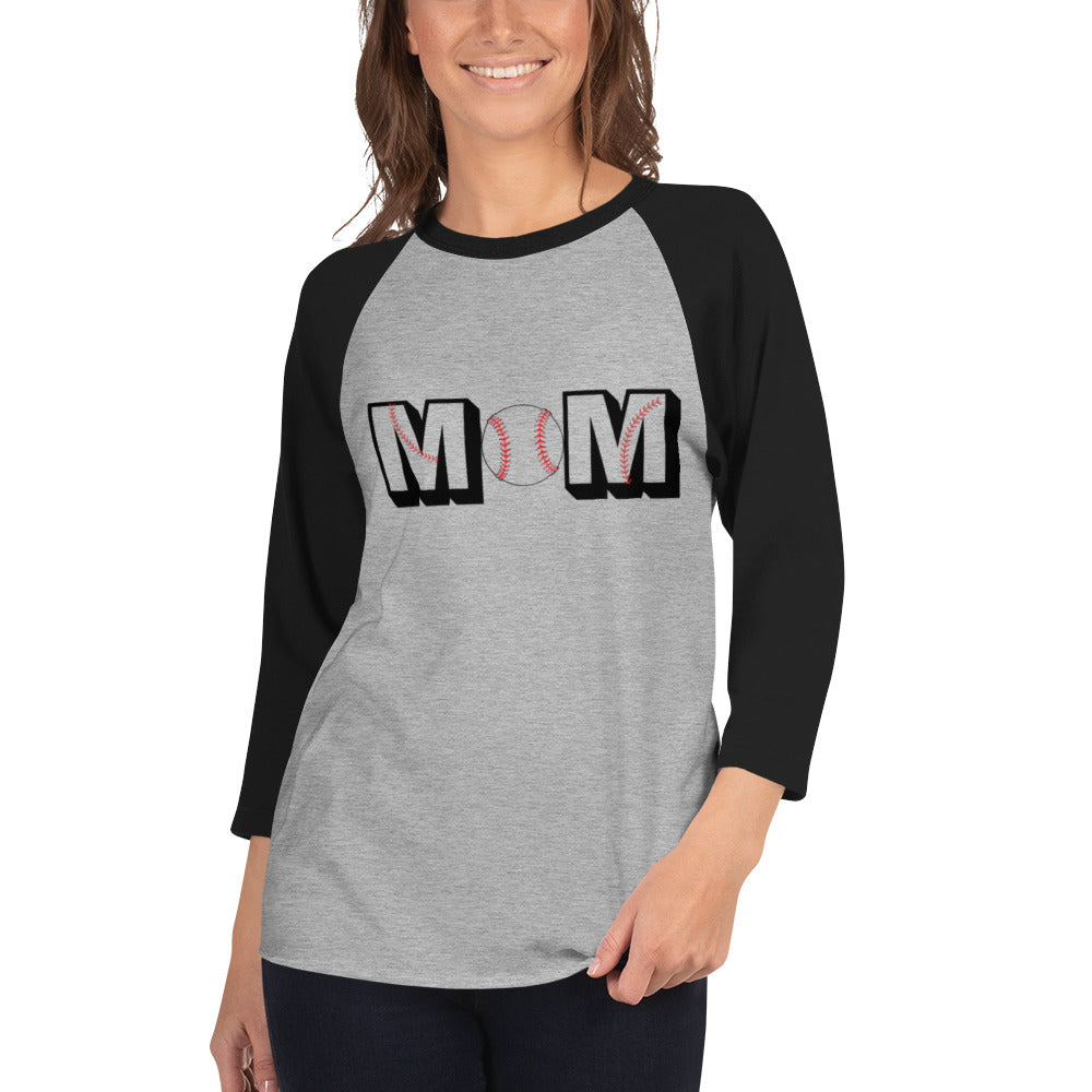 Baseball Mom 3/4 sleeve raglan shirt ilmt