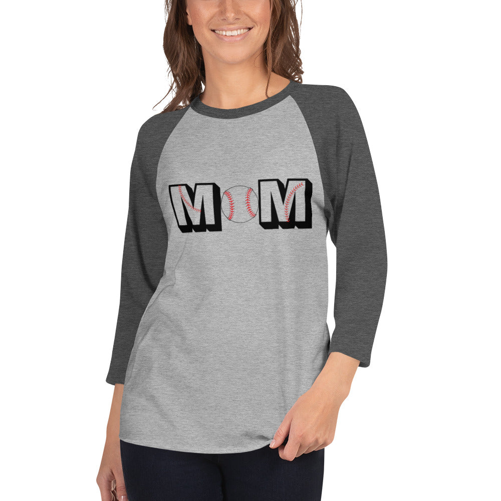 Baseball Mom 3/4 sleeve raglan shirt ilmt