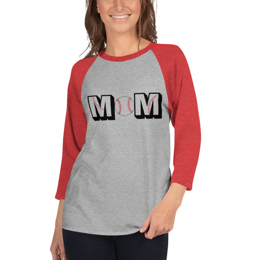 Baseball Mom 3/4 sleeve raglan shirt ilmt