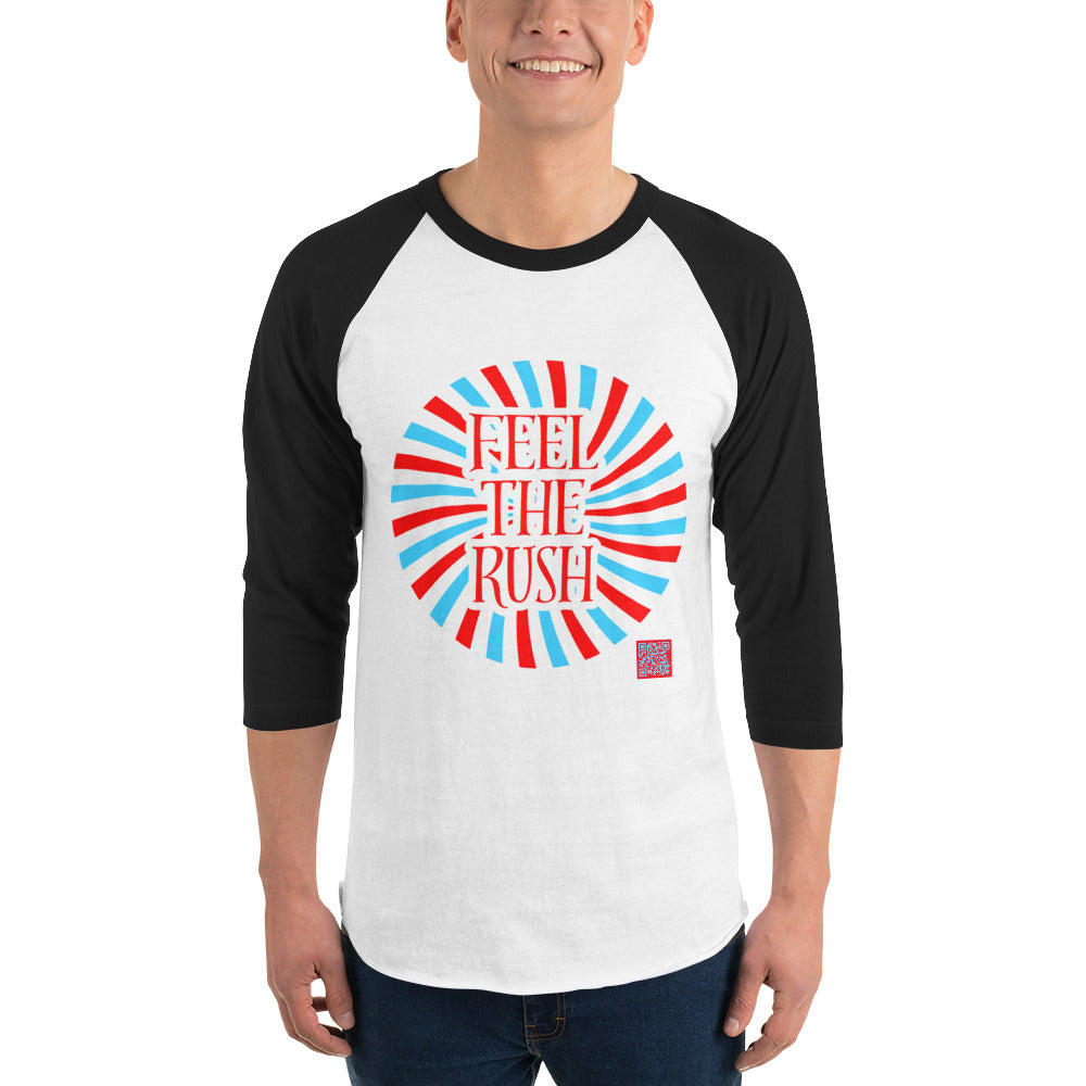 QR Code (personalized) Feel the Rush with 3/4 sleeve raglan shirt