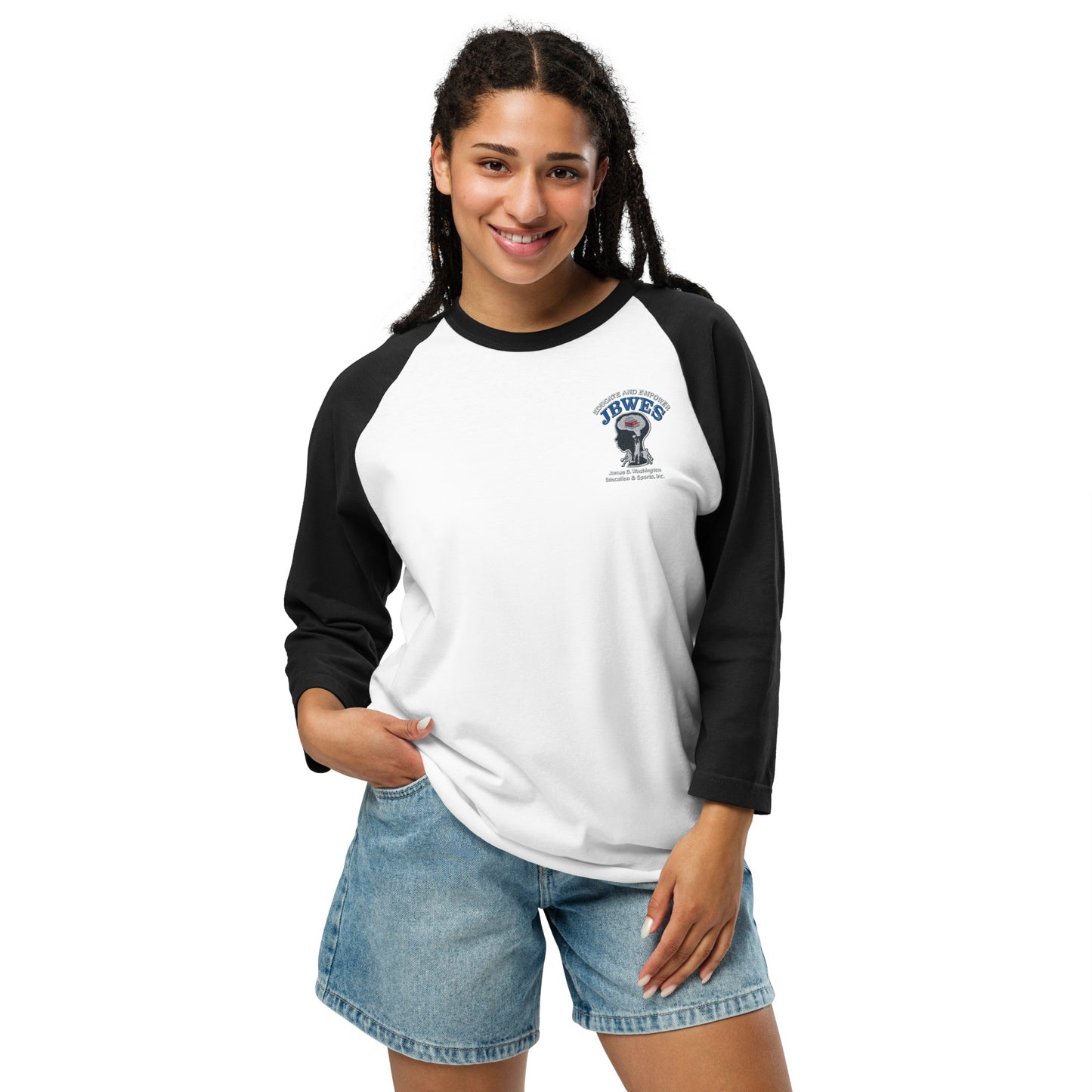 JBWES Embroidered 3/4 sleeve raglan shirt