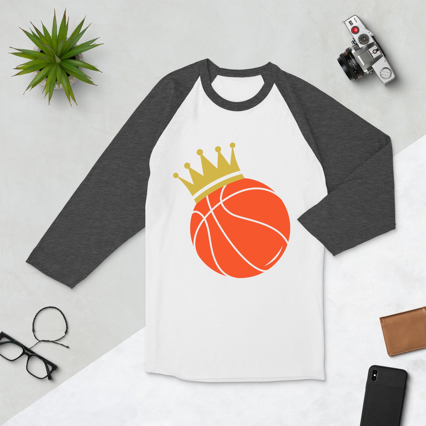 Basketball King 3/4 sleeve raglan shirt ilmt dbd