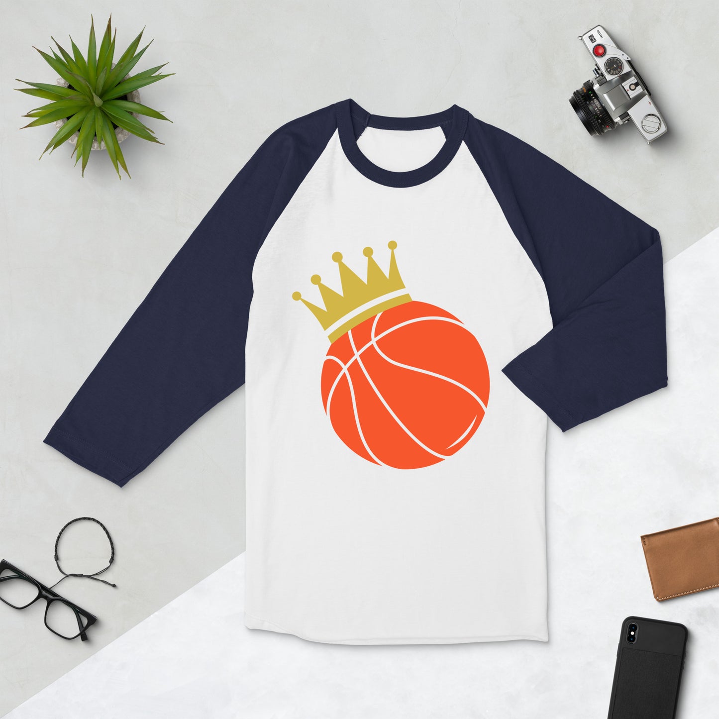 Basketball King 3/4 sleeve raglan shirt ilmt dbd