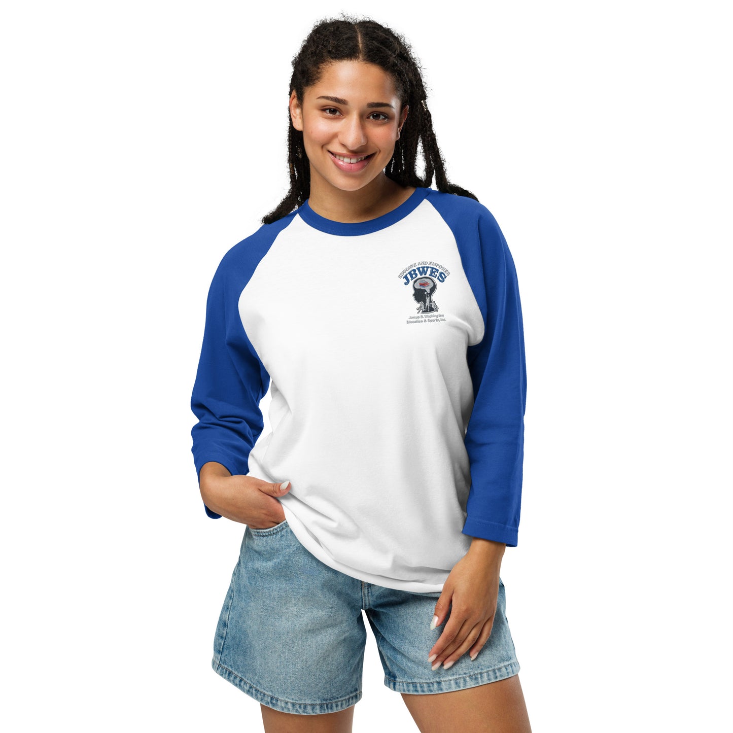 JBWES Embroidered 3/4 sleeve raglan shirt