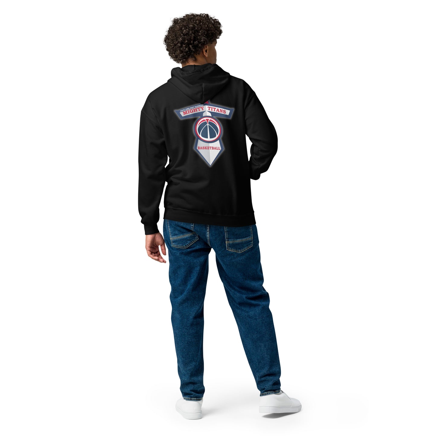 Titan's front and back logo Unisex heavy blend zip hoodie