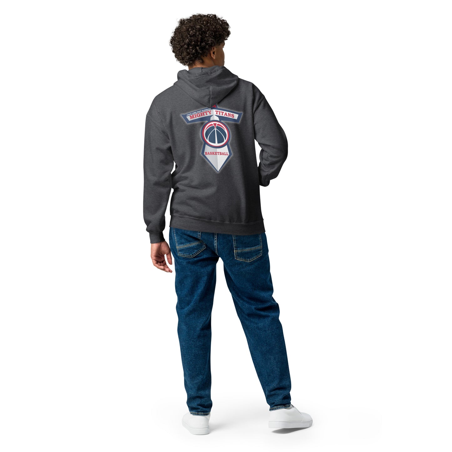 Titan's front and back logo Unisex heavy blend zip hoodie