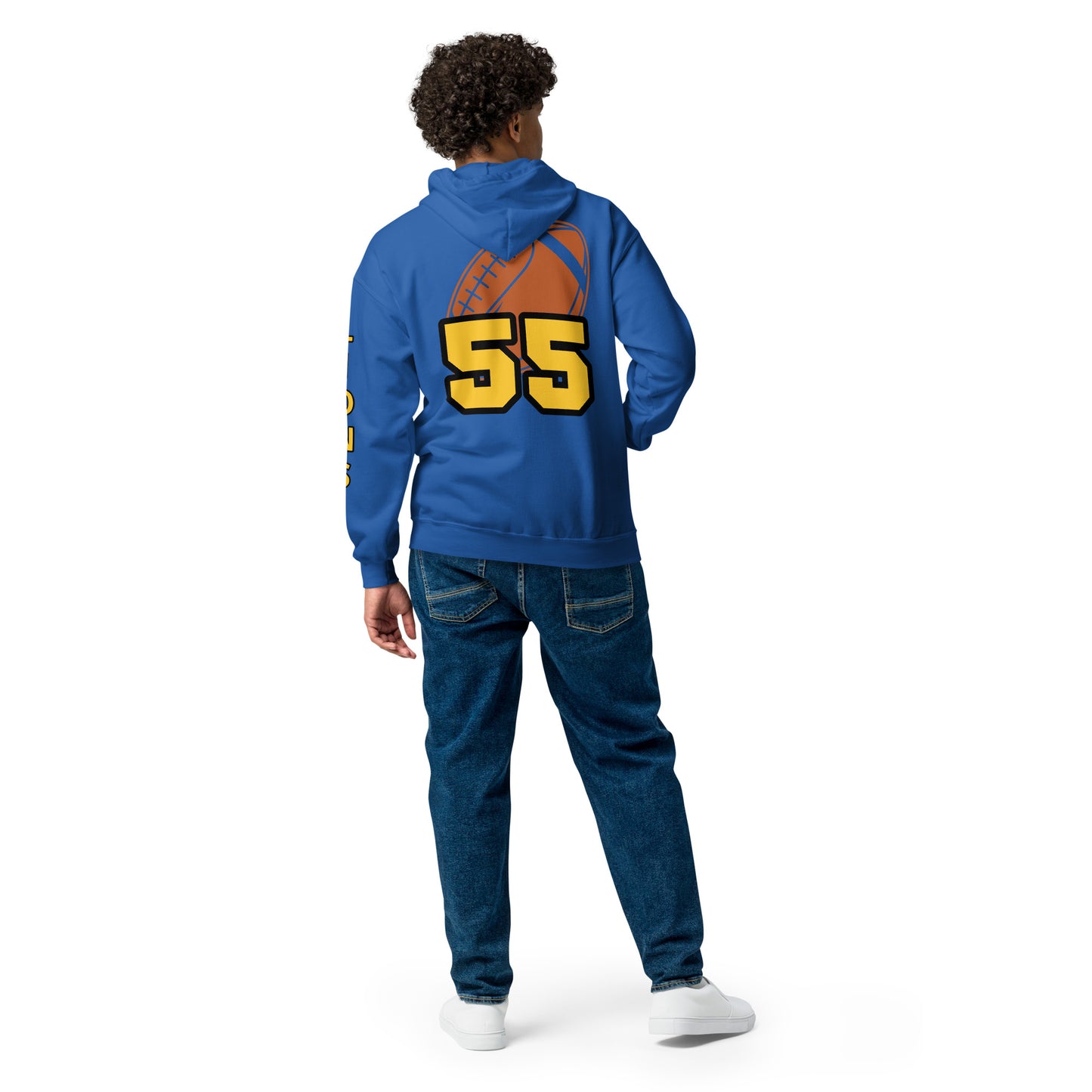 Customizable-EMAIL ME- Faux Football Jersey Unisex heavy blend zip hoodie ilmt