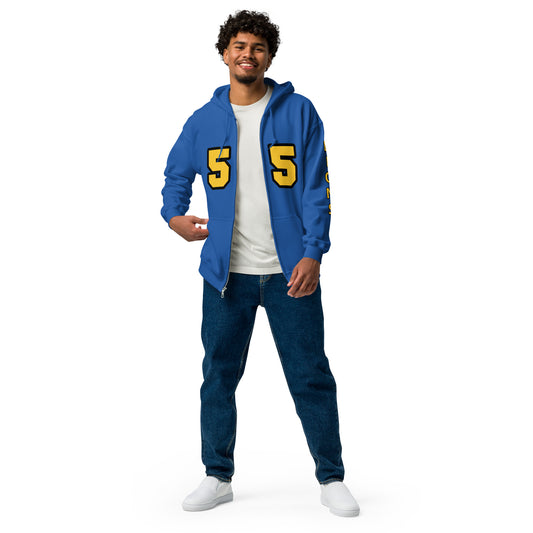 Customizable-EMAIL ME- Faux Football Jersey Unisex heavy blend zip hoodie ilmt