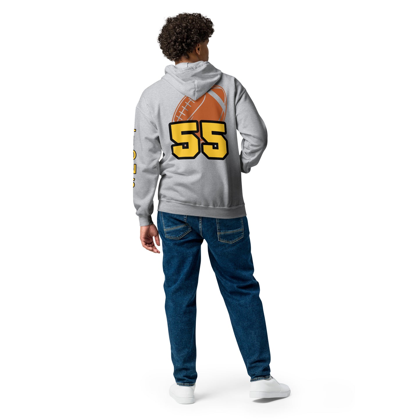 Customizable-EMAIL ME- Faux Football Jersey Unisex heavy blend zip hoodie ilmt