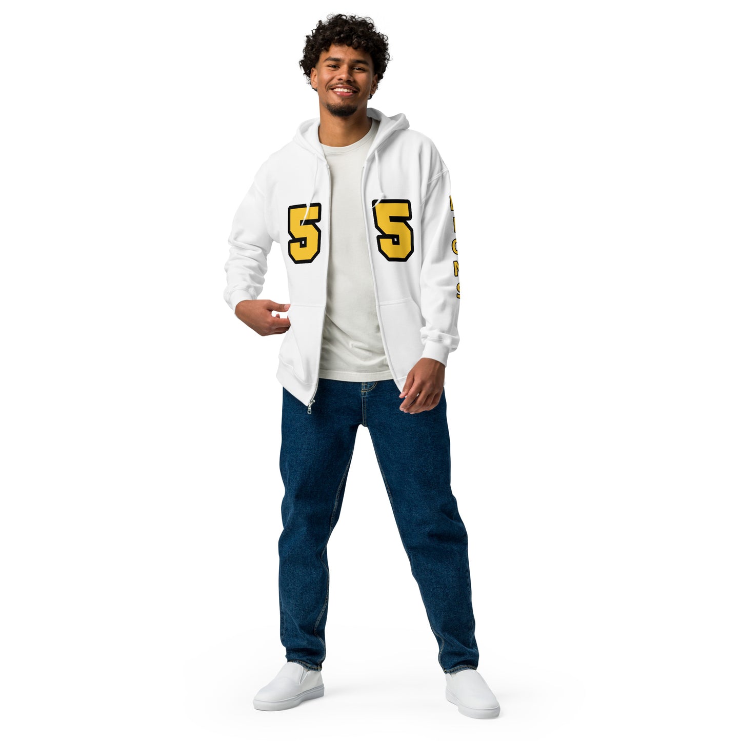 Customizable-EMAIL ME- Faux Football Jersey Unisex heavy blend zip hoodie ilmt