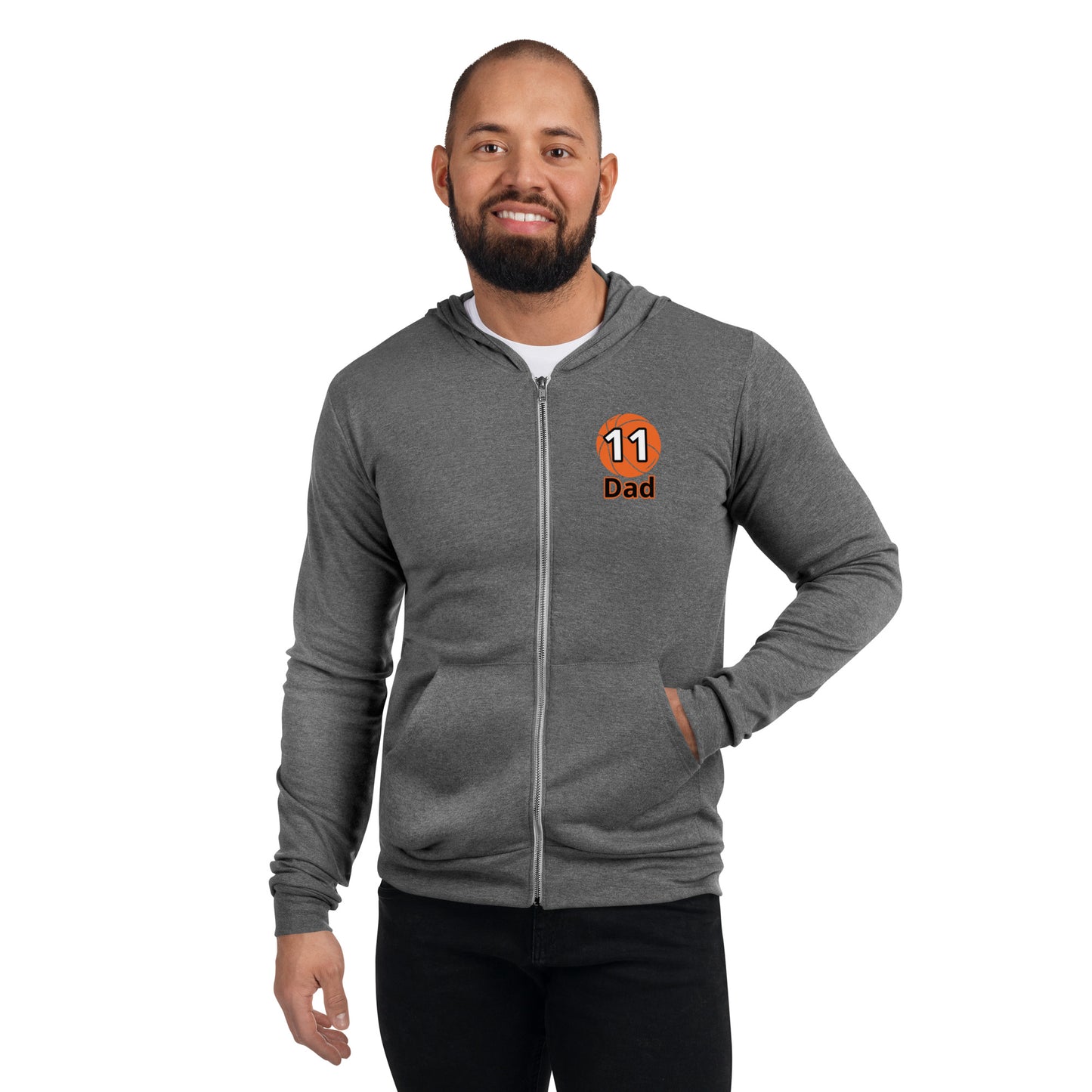 Basketball Dad-PERSONALIZED_PLEASE EMAIL ME DETAILS- Lightweight Unisex zip hoodie ilmt