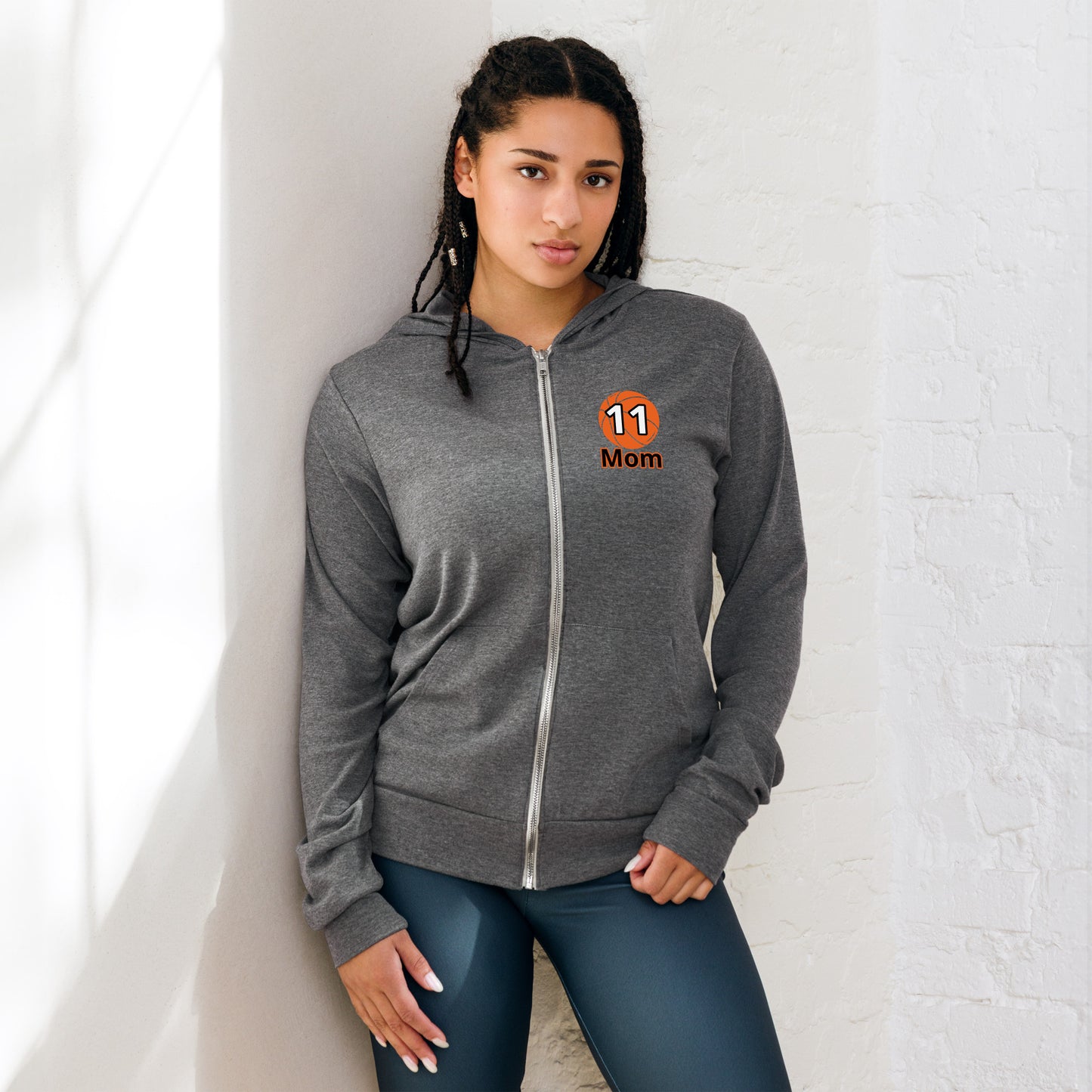 Basketball Mom -PERSONALIZED PLEASE EMAIL ME DETAILS-Lightweight Unisex zip hoodie ilmt