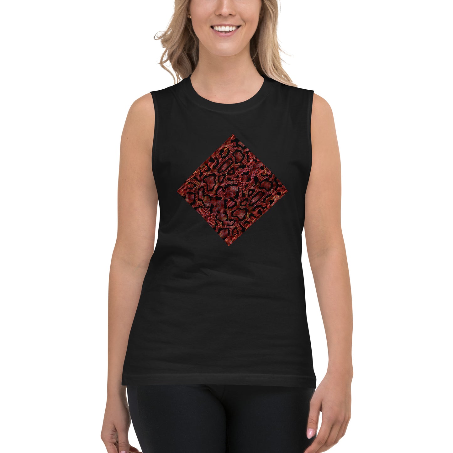 360 Lifestyle Sleeveless Shirt with snake burn  print diamond