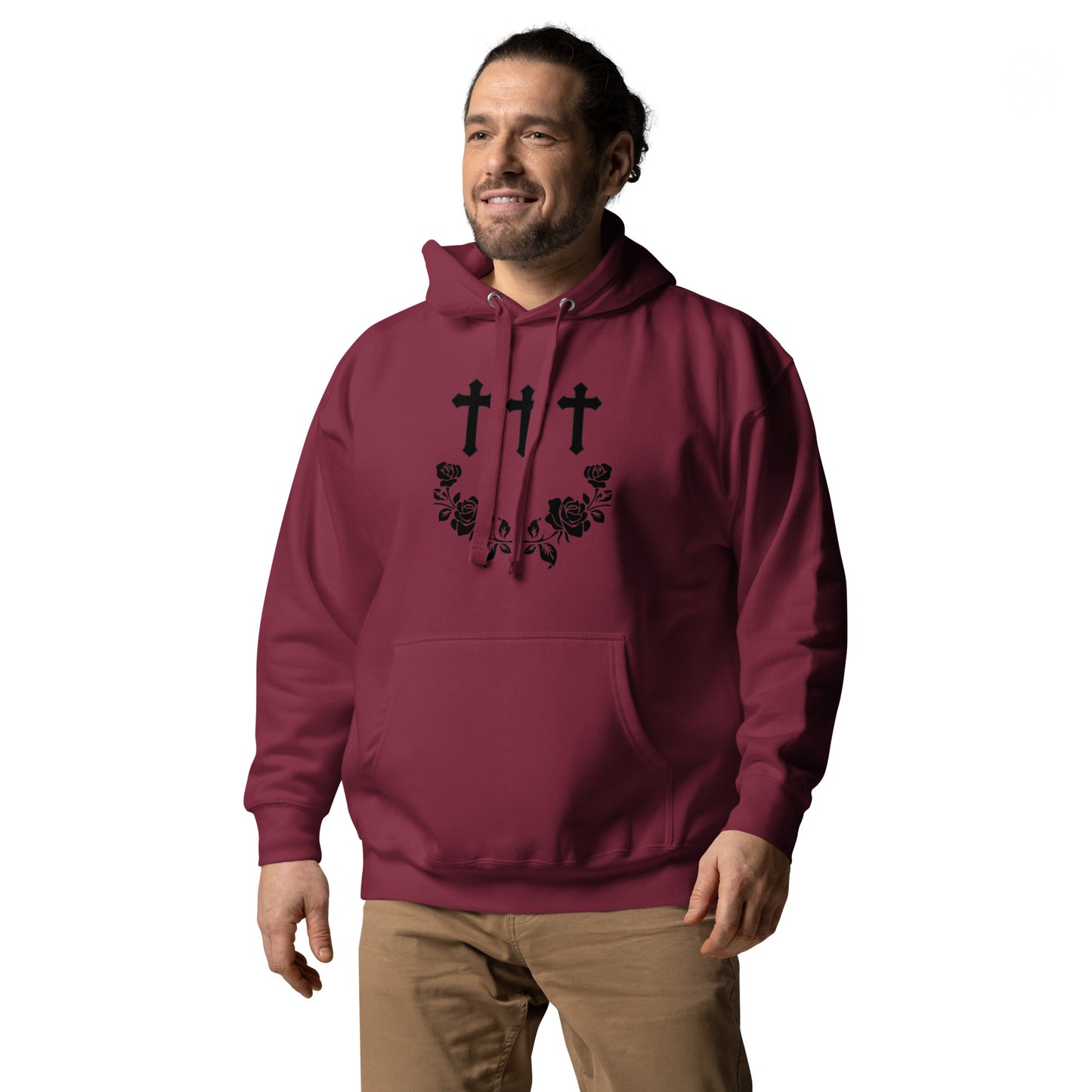 Cross and Rose Unisex Hoodie Davis Collection