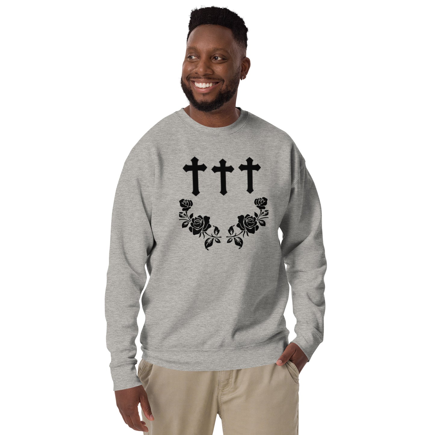 Cross and Rose Unisex Premium Sweatshirt Davis collection