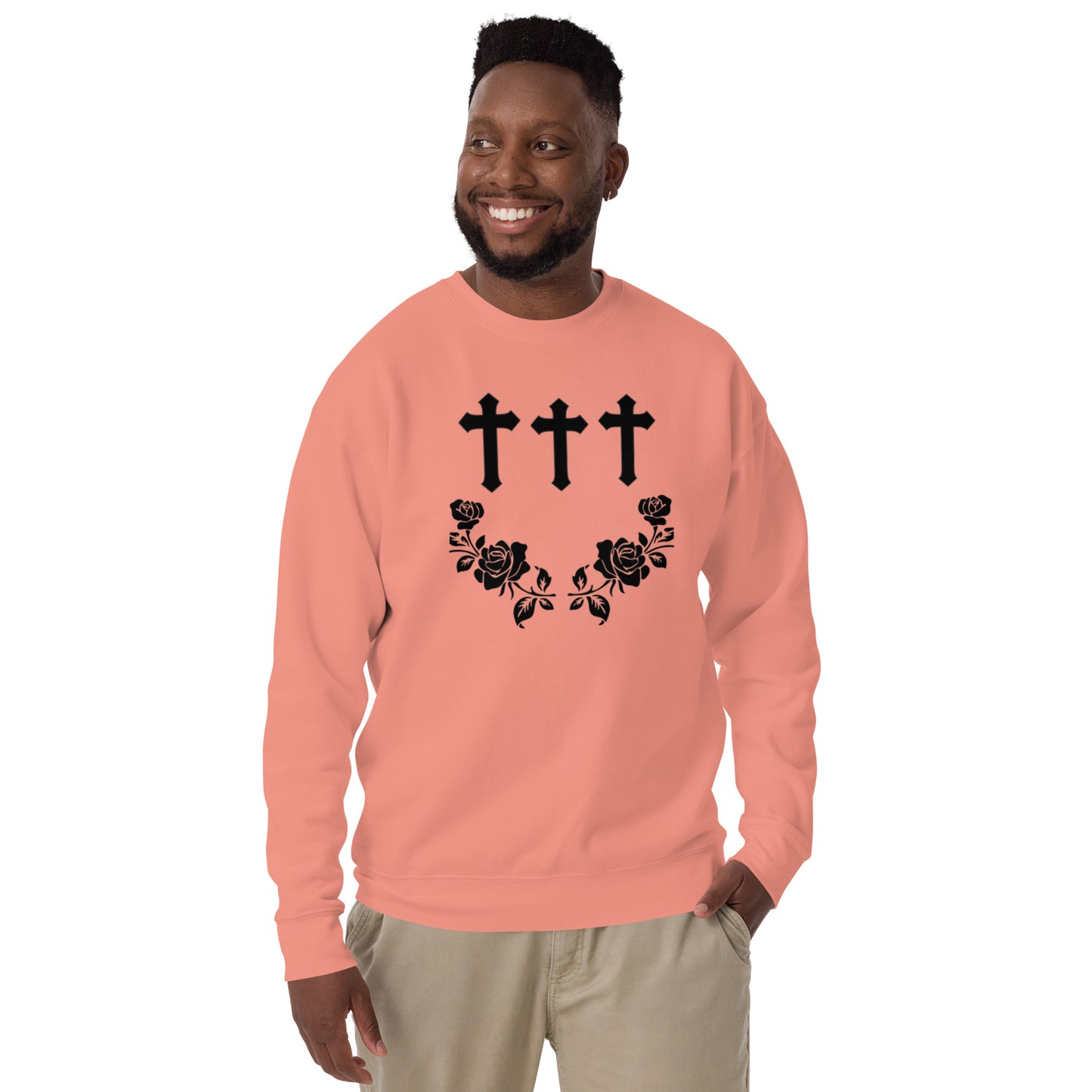 Cross and Rose Unisex Premium Sweatshirt Davis collection