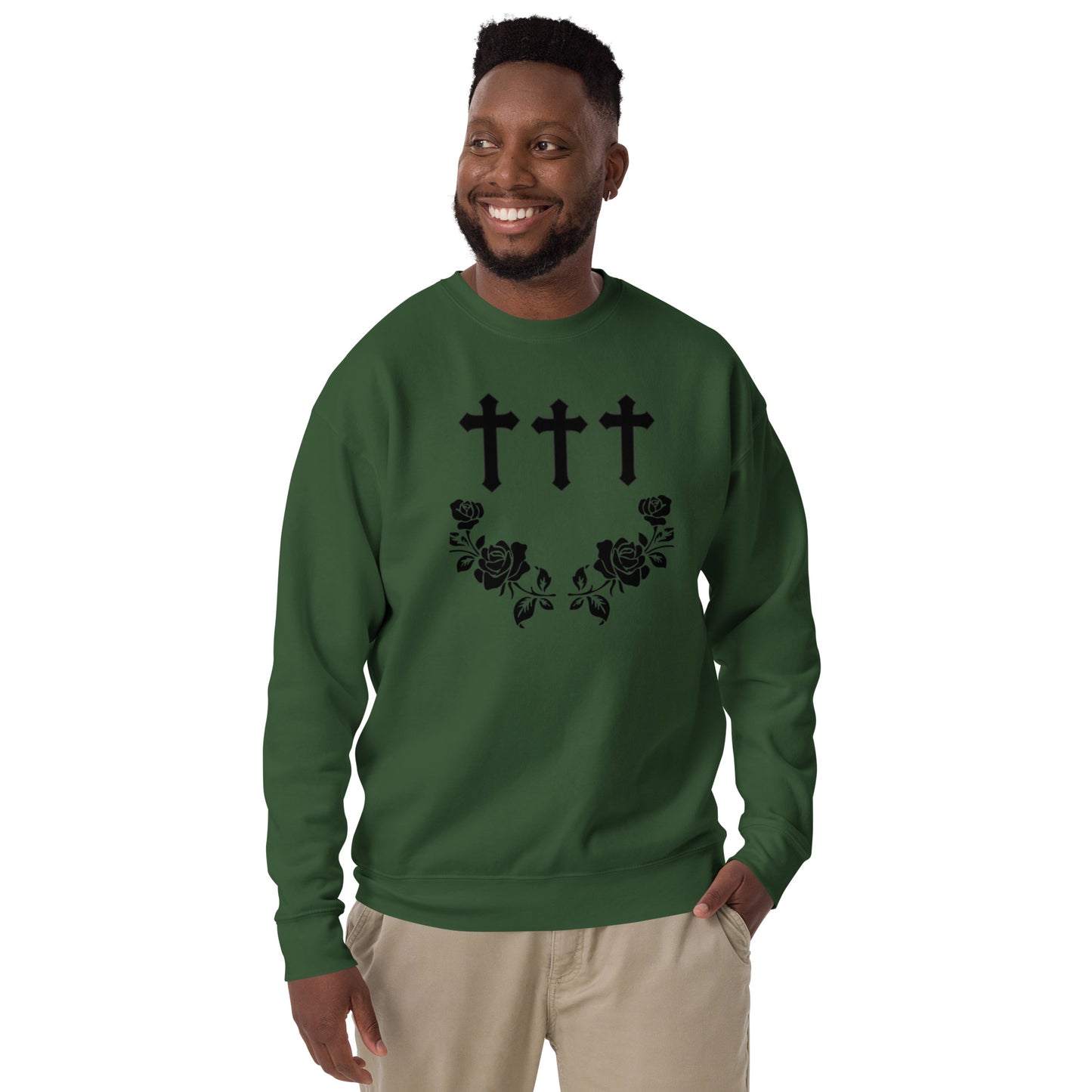 Cross and Rose Unisex Premium Sweatshirt Davis collection