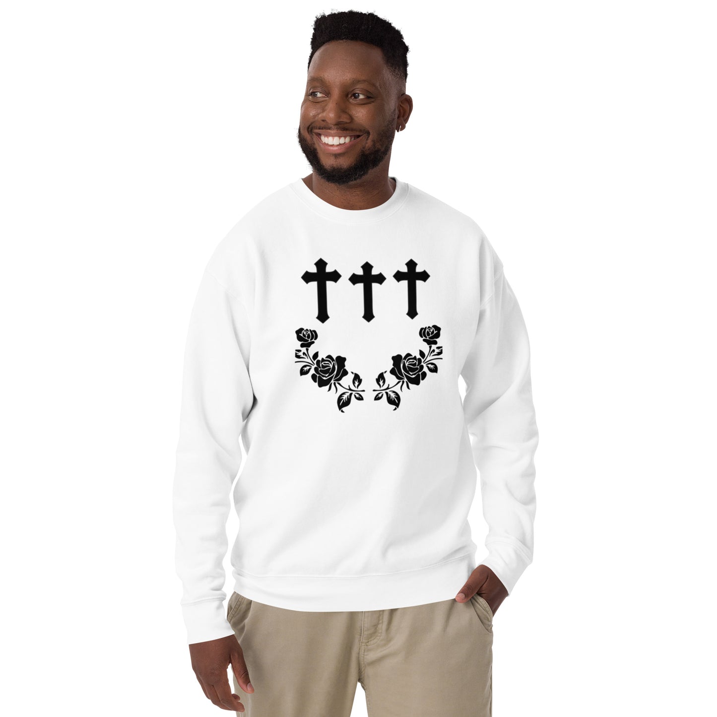 Cross and Rose Unisex Premium Sweatshirt Davis collection