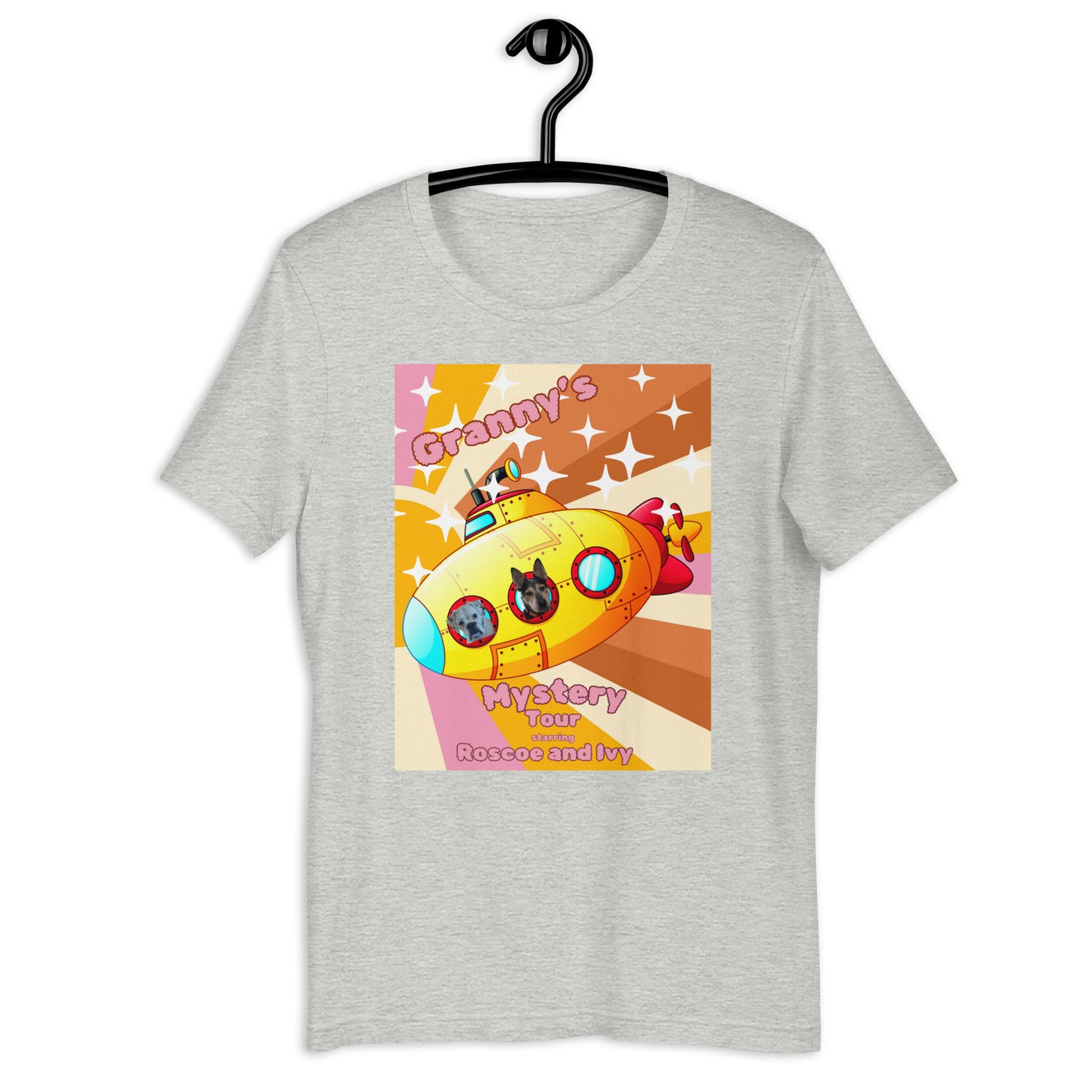 Granny's Tour with Roscoe and IvyUnisex t-shirt front only