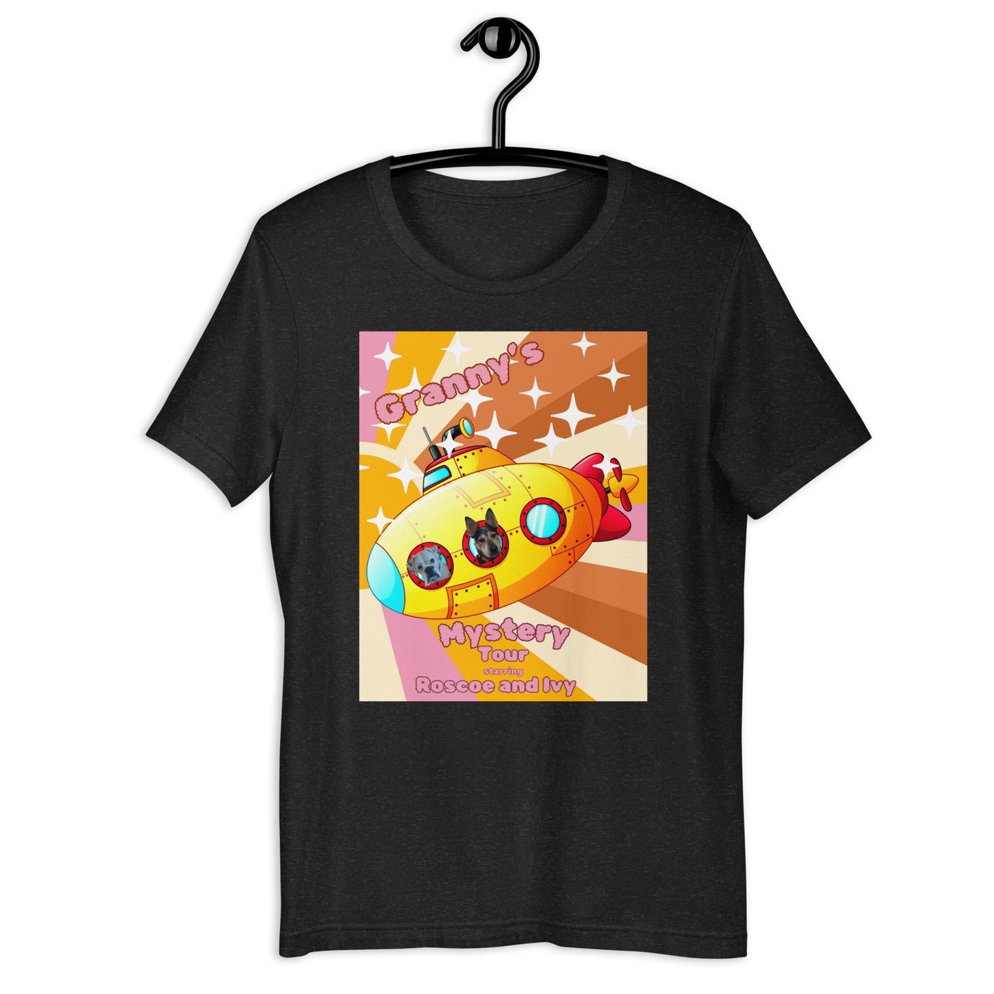 Granny's Tour with Roscoe and IvyUnisex t-shirt front only