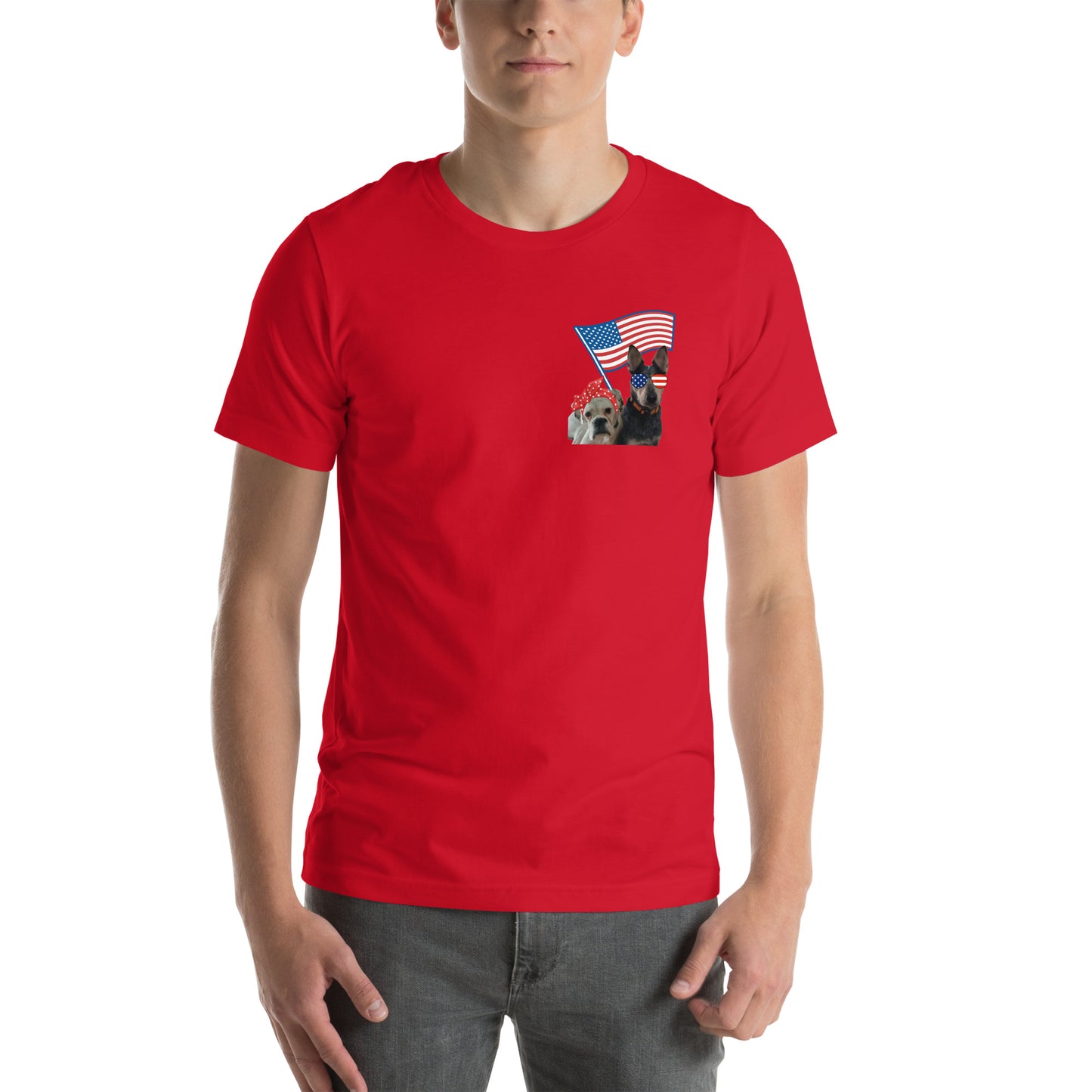 Roscoe and Ivy USA Unisex t-shirt front and back print