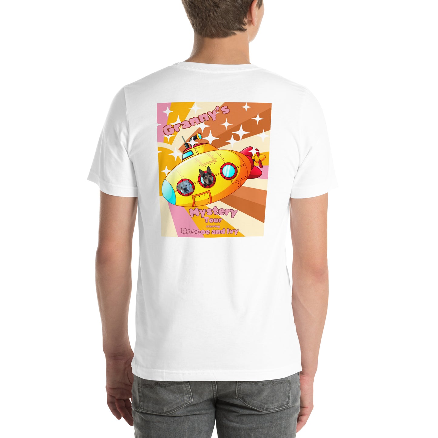 Granny's Tour with Roscoe and Ivy Unisex t-shirt