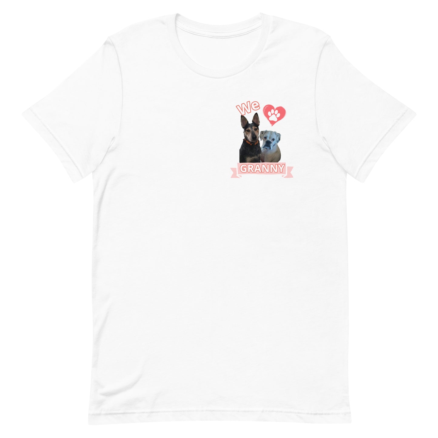 Roscoe and Ivy We love Granny Unisex t-shirt front and back