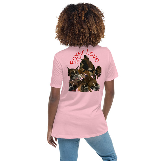 Collage of Boxer Dogs Love Women's Relaxed T-Shirt ILYF