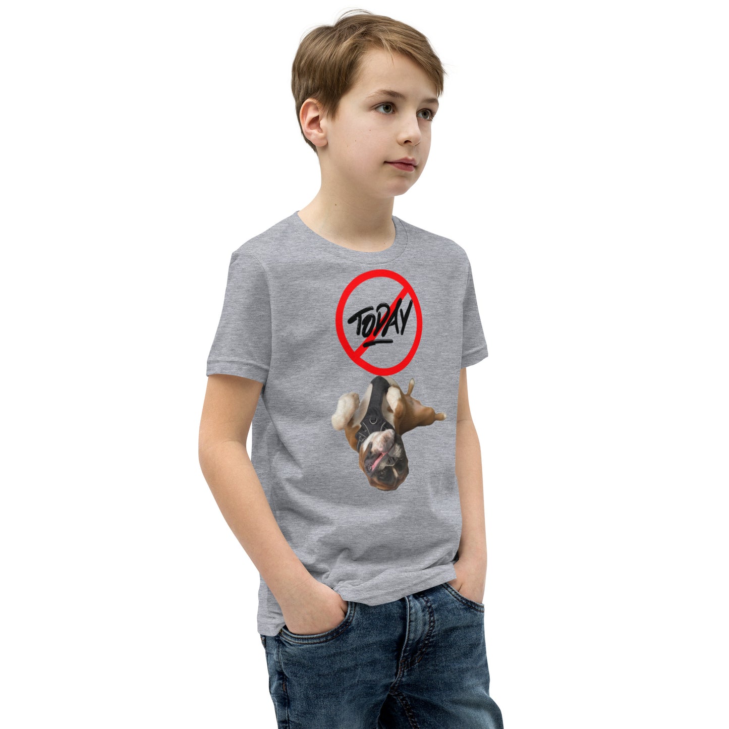 Knox Boxer Dog not today Youth Short Sleeve T-Shirt ILYF