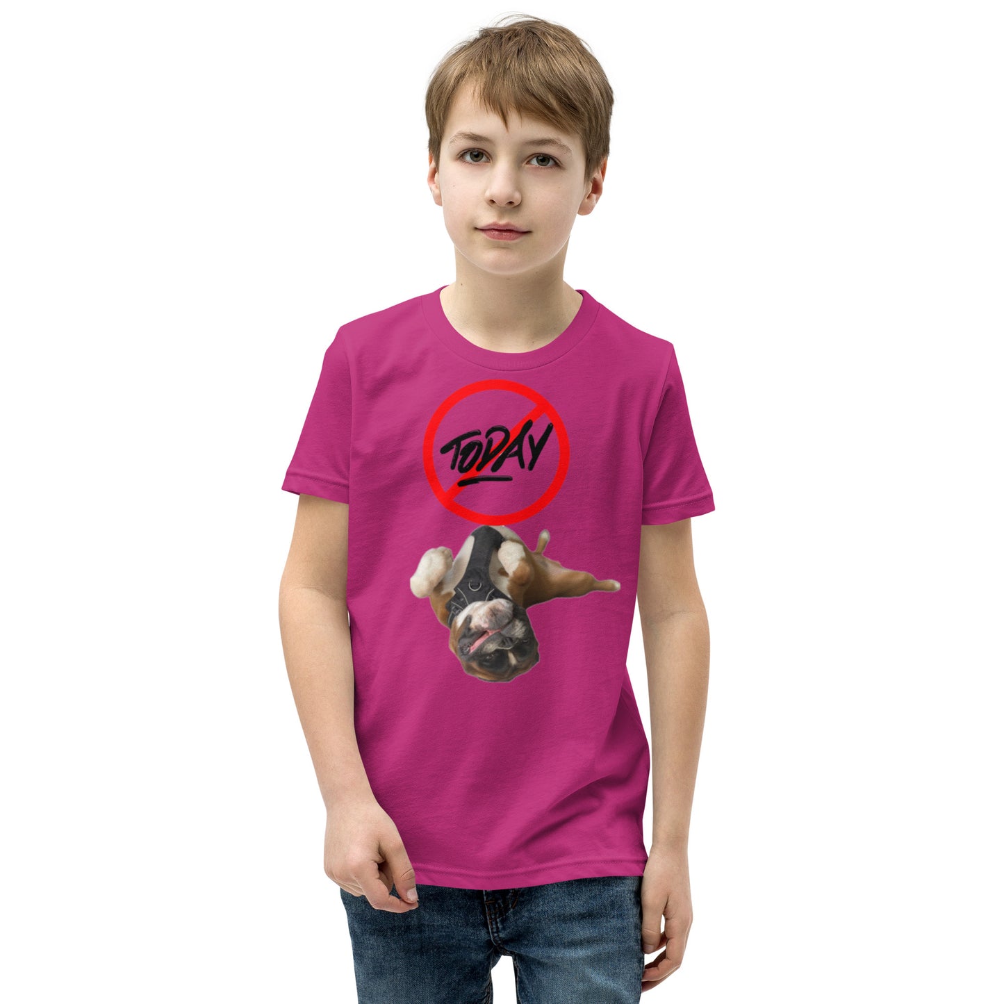 Knox Boxer Dog not today Youth Short Sleeve T-Shirt ILYF