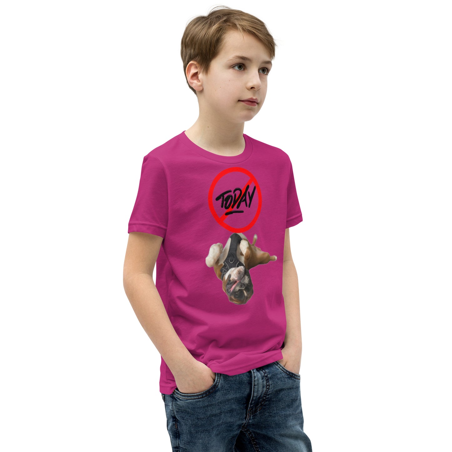 Knox Boxer Dog not today Youth Short Sleeve T-Shirt ILYF