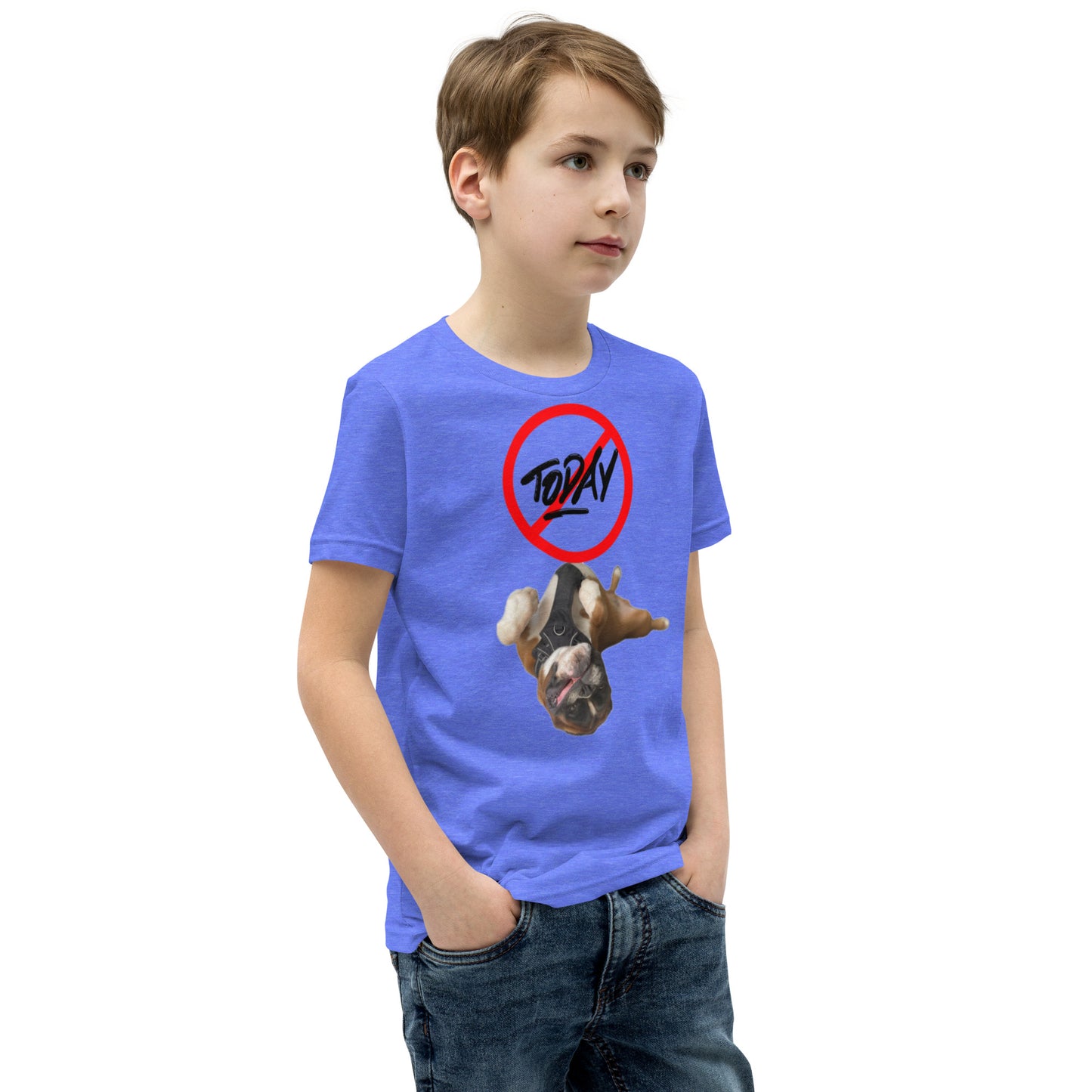 Knox Boxer Dog not today Youth Short Sleeve T-Shirt ILYF