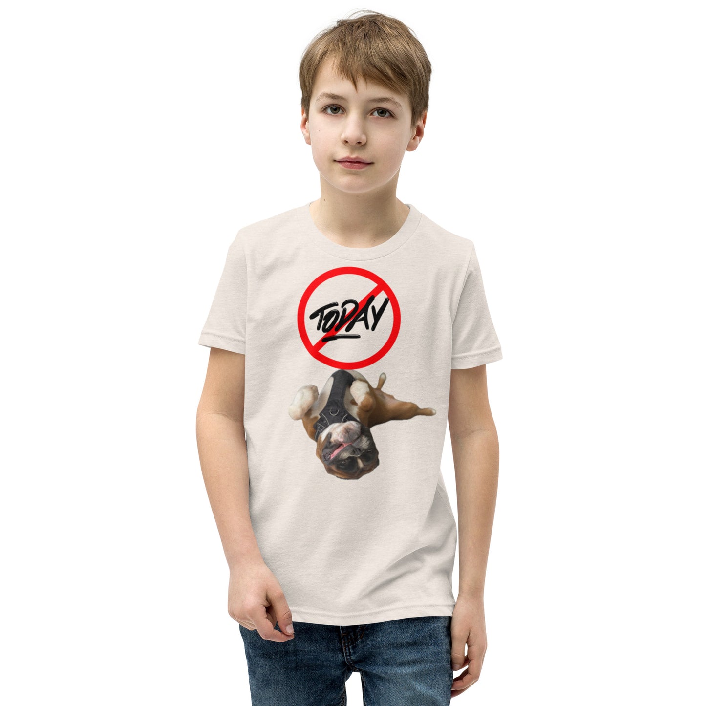 Knox Boxer Dog not today Youth Short Sleeve T-Shirt ILYF