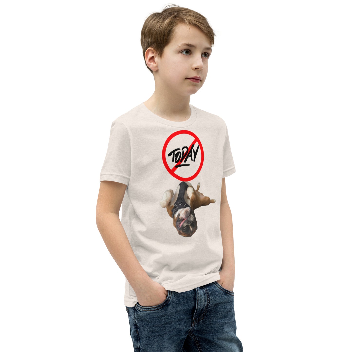 Knox Boxer Dog not today Youth Short Sleeve T-Shirt ILYF