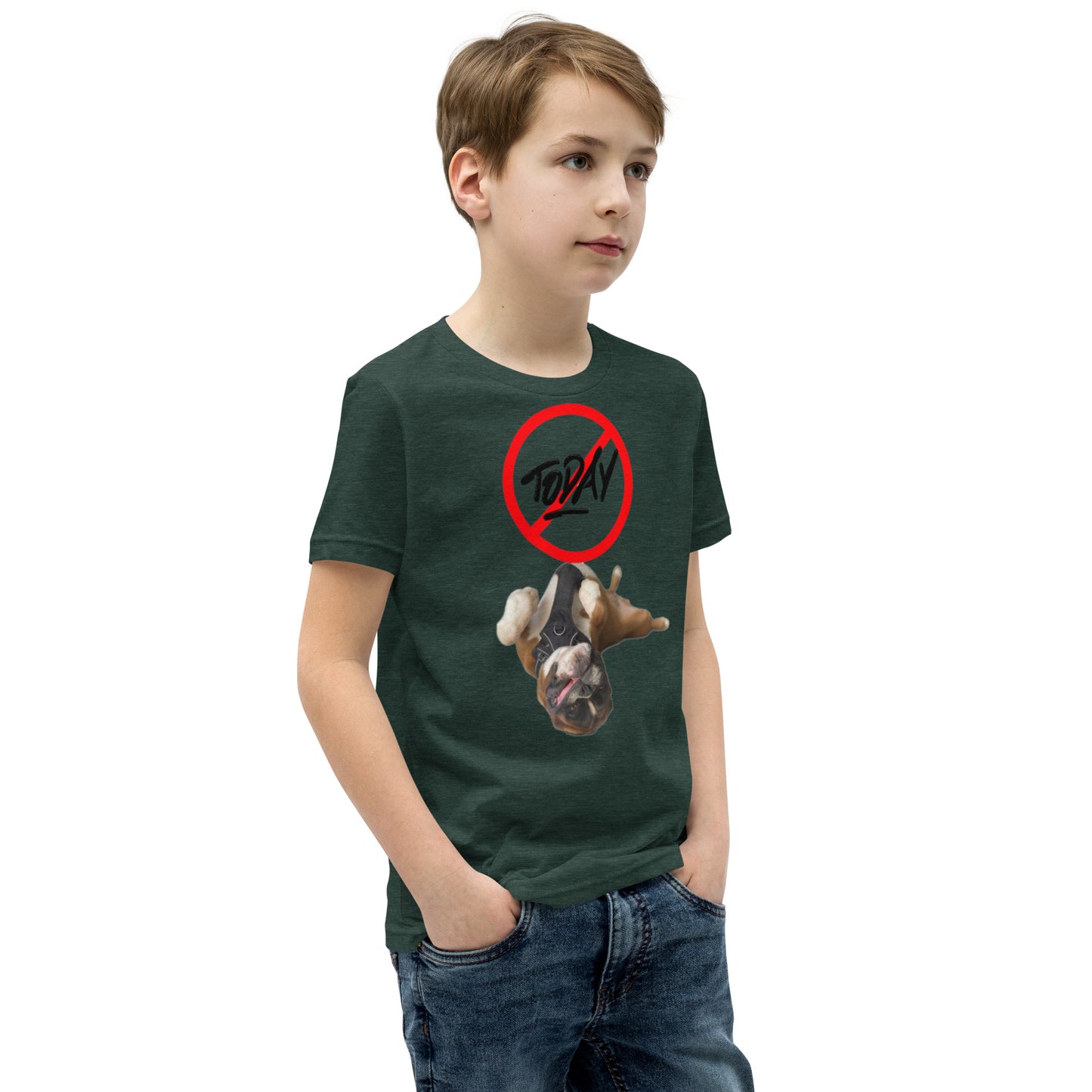 Knox Boxer Dog not today Youth Short Sleeve T-Shirt ILYF