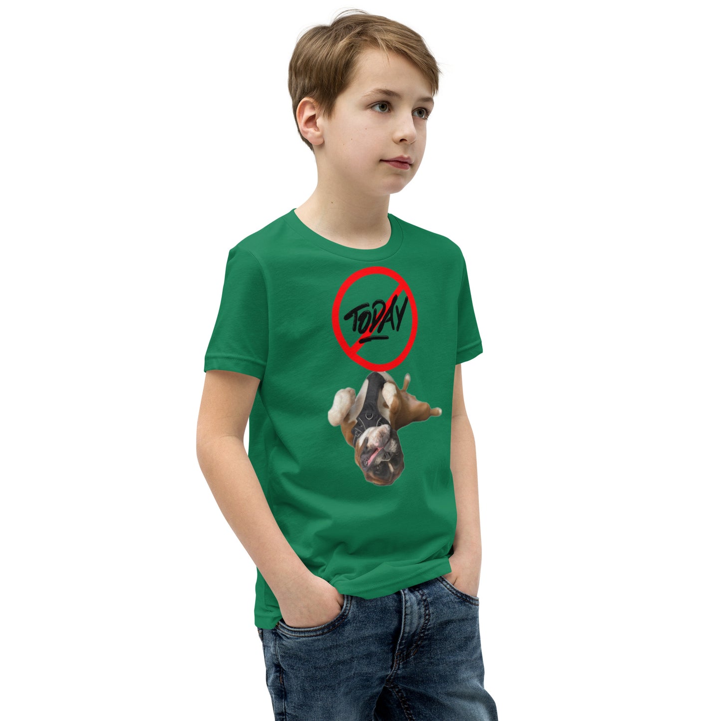 Knox Boxer Dog not today Youth Short Sleeve T-Shirt ILYF