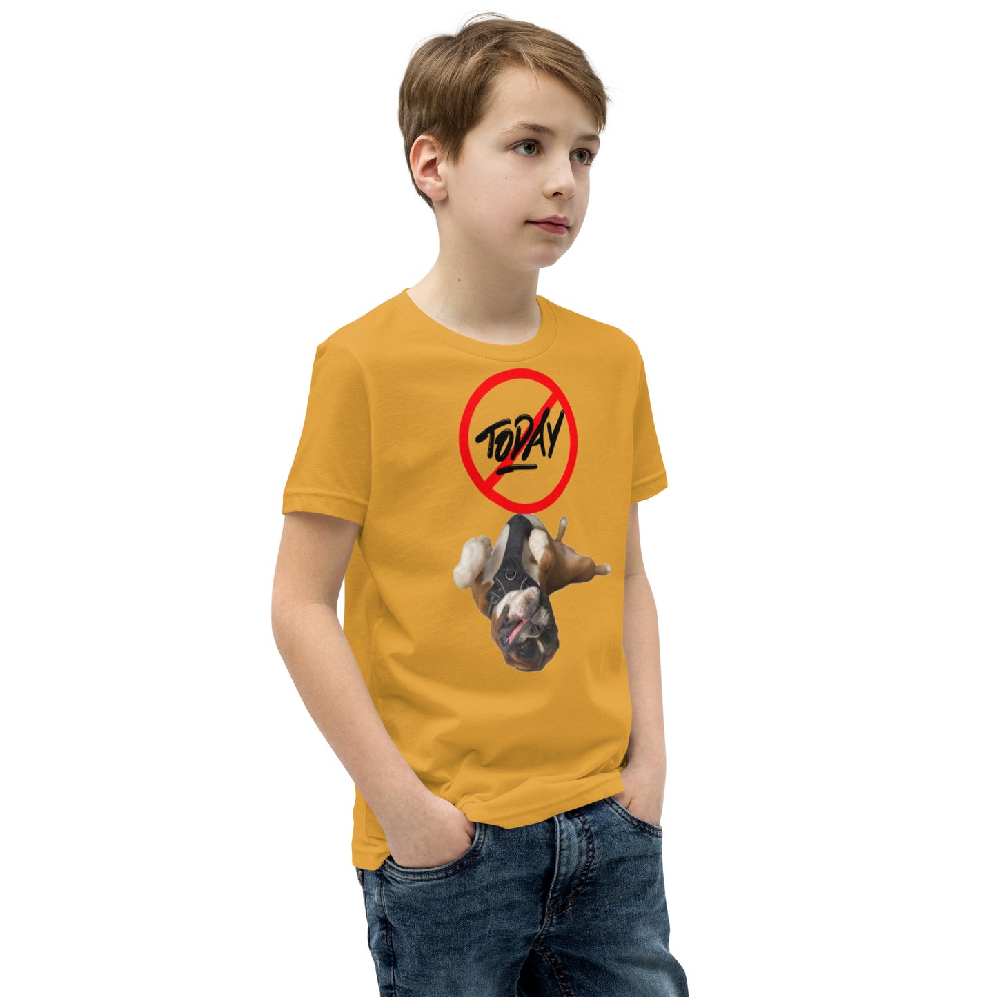 Knox Boxer Dog not today Youth Short Sleeve T-Shirt ILYF