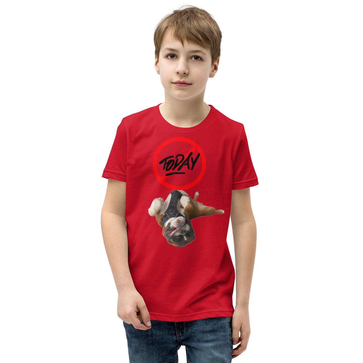 Knox Boxer Dog not today Youth Short Sleeve T-Shirt ILYF