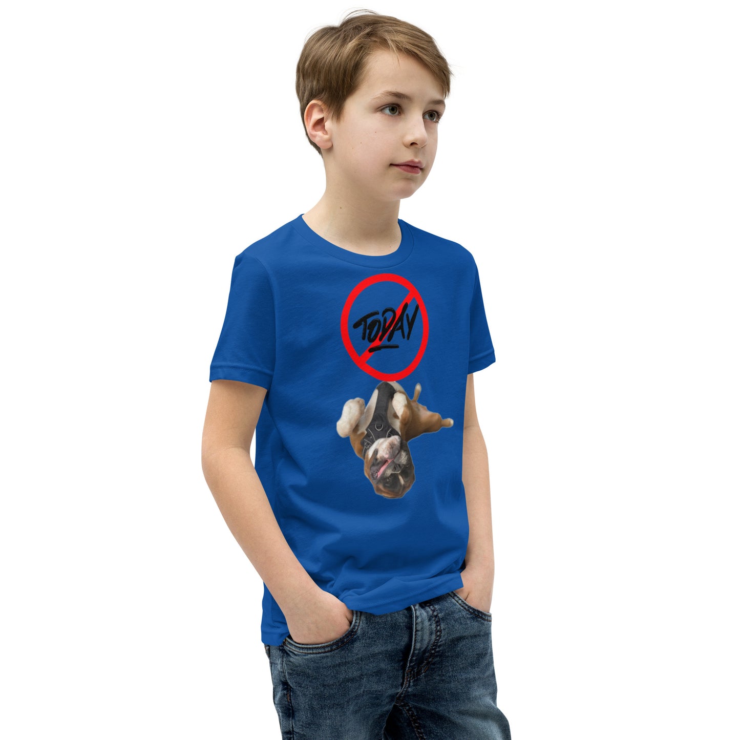 Knox Boxer Dog not today Youth Short Sleeve T-Shirt ILYF