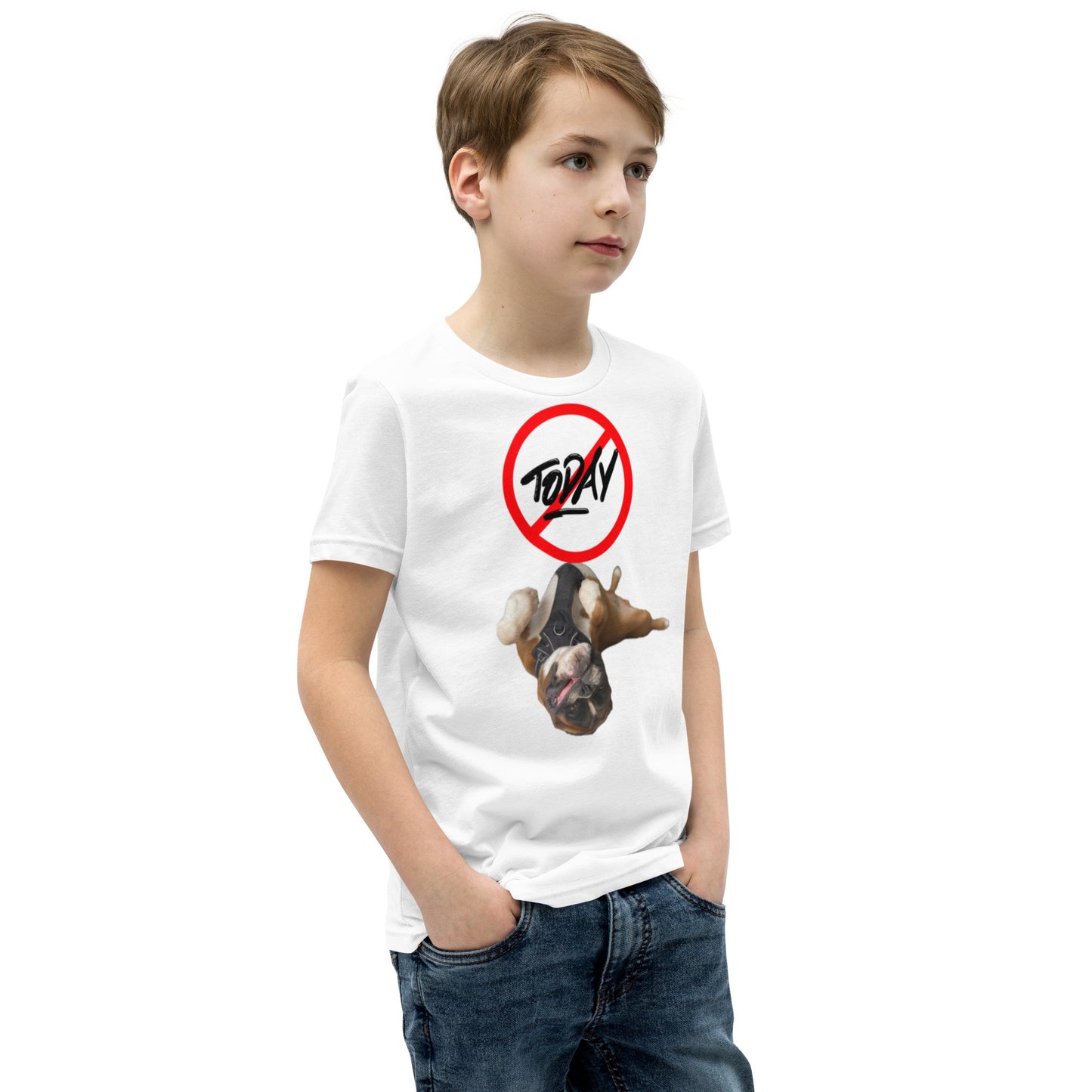 Knox Boxer Dog not today Youth Short Sleeve T-Shirt ILYF